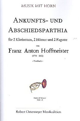 Franz Anton Hoffmeister Notenblätter Ankunfts und Abschiedsparthia für 2
