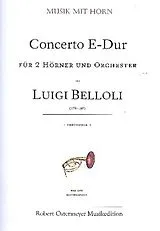 Luigi Belloli Notenblätter Konzert E-Dur für 2 Hörner und Orchester