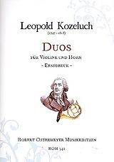 Leopold Anton Thomas Kozeluch Notenblätter Duos für Violine und Horn