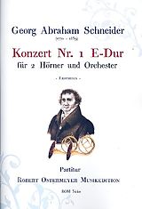 Georg Abraham Schneider Notenblätter Konzert E-Dur Nr.1 für 2 Hörner und Orchester