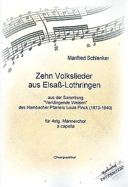  Notenblätter 10 Volkslieder aus Elsass-Lothringen