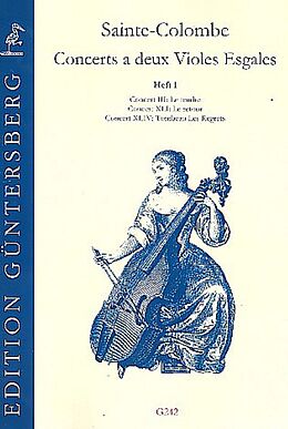 Jean (?) de Sainte-Colombe Notenblätter Concerts a 2 violes egales Band 1