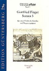 Gottfried Finger Notenblätter Sonata no.5