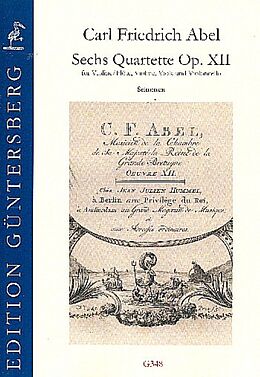 Friedrich Abel Notenblätter 6 Quartette op.12