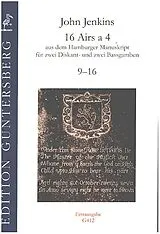 John Jenkins Notenblätter 16 Airs a 4 Band 2 (9-16)