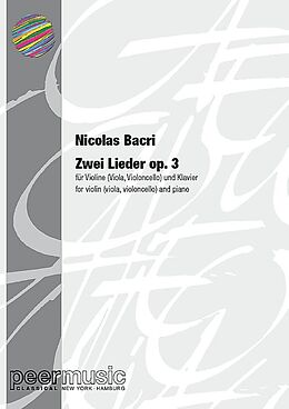 Nicolas Bacri Notenblätter 2 Lieder op.3