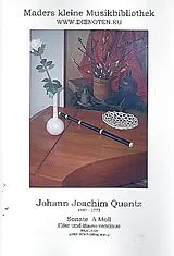 Johann Joachim Quantz Notenblätter Sonate a-Moll für Traversflöte und Bc