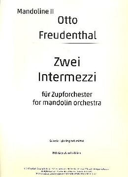 Otto Freudenthal Notenblätter 2 Intermezzi