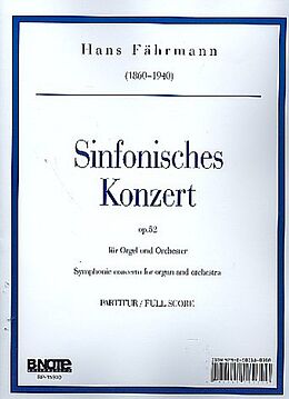 Hans Fährmann Notenblätter Sinfonisches Konzert op.52 für Orgel