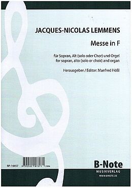 Jacques-Nicolas Lemmens Notenblätter Messe F-Dur für Sopran, Alt