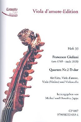 Francesco Giovanni Giuliani Notenblätter Quartett D-Dur Nr.2 für Flöte, Viola damore