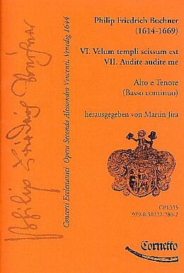 Philipp Friedrich Buchner Notenblätter Velum templi sissum est und Audite audite me