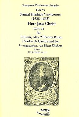 Samuel Friedrich Capricornus Notenblätter Jerr Jesu Christ CWV32