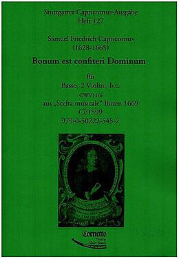 Samuel Friedrich Capricornus Notenblätter Bonum est confiteri Dominum CWV11/6