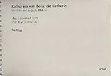 Bernhard Opitz Notenblätter Katharina von Bora die Lutherin