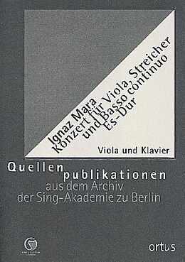 Ignaz (Ignac Frantisek) Mara Notenblätter Konzert Es-Dur für Viola, Streicher und Bc
