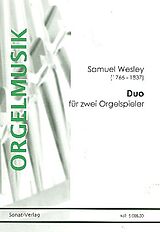Samuel *1766 Wesley Notenblätter Duo für Orgel zu 4 Hände oder für