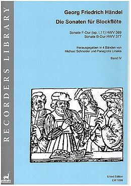 Georg Friedrich Händel Notenblätter Sonaten Band 4