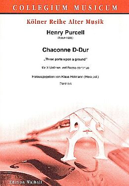 Henry Purcell Notenblätter Chaconne D-Dur