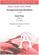 Giuseppe Clemente Dall'Abaco Notenblätter Zwei Trios ABV54-55