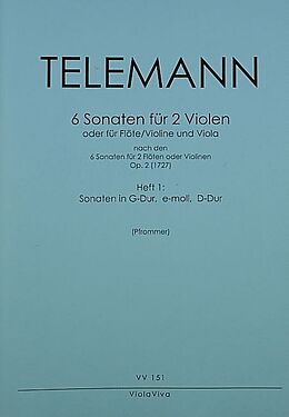 Georg Philipp Telemann Notenblätter 6 Sonaten op.2 Band 1 (Nr.1-3)
