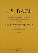 Johann Sebastian Bach Notenblätter Das Wohltemperierte Klavier Teil 1 Band 1