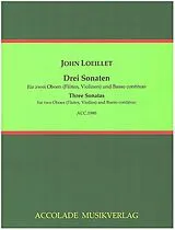 Jean Baptiste (John of London) Loeillet Notenblätter 3 Sonaten