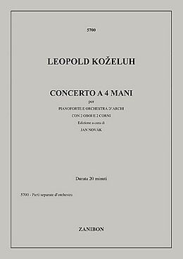 Leopold Anton Thomas Kozeluch Notenblätter Concerto per pianoforte a 4 mani