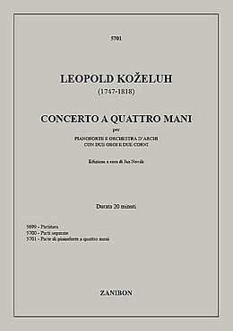 Leopold Anton Thomas Kozeluch Notenblätter Concerto per pianoforte a 4 mani