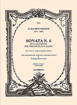 Luigi Boccherini Notenblätter Sonata la maggiore no.6 per