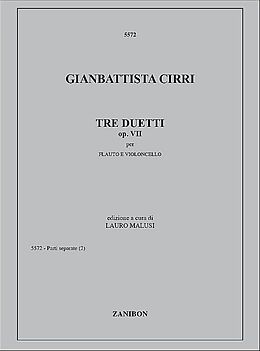 Giovanni Battista Cirri Notenblätter 3 duetti op.7 per