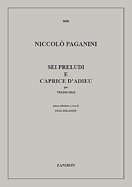 Nicolò Paganini Notenblätter 6 Preludi e Caprice dadieu