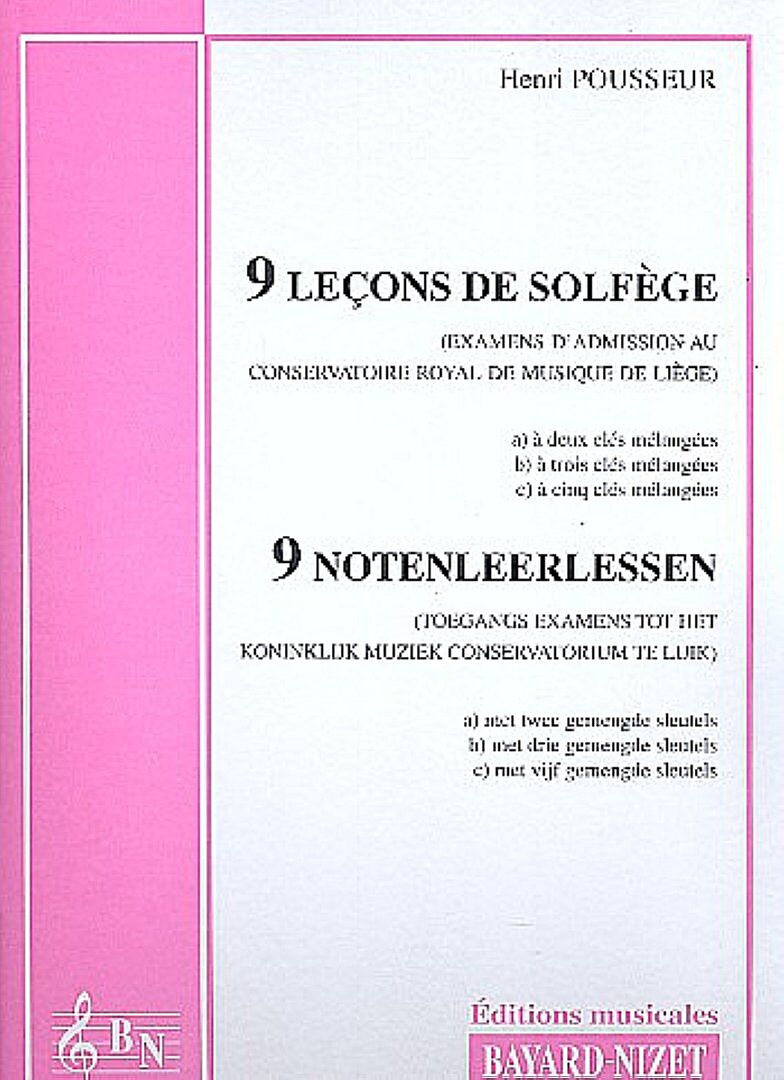 9 Lecons de solfège versions à 2 clés
