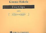 Kimmo Hakola Notenblätter 5 Clips for clarinet and marimba
