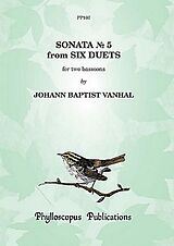 Johann Baptist (Krtitel) Vanhal Notenblätter Sonate no.5 from 6 Duets