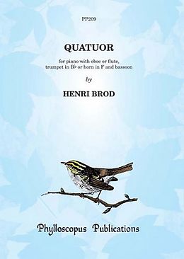 Henri Brod Notenblätter Quartet for piano, oboe (flute)