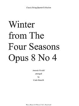 Antonio Vivaldi Notenblätter Winter from The Four Seasons op.8 no.4