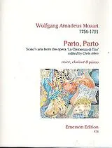 Wolfgang Amadeus Mozart Notenblätter Parto parto for voice, clarinet and piano