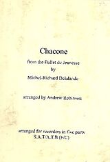 Michel-Richard Delalande Notenblätter Chacone from the ballet de jeunesse