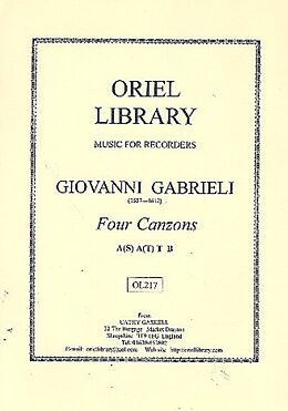 Giovanni Gabrieli Notenblätter 4 canzons for 4 recorders