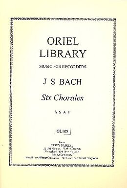 Johann Sebastian Bach Notenblätter 6 chorales