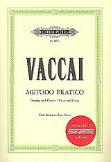 Geheftet Metodo pratico di Canto Italiano von Nicola Vaccai, Pietro Metastasio
