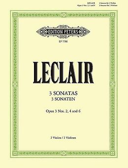 Jean Marie l'Ainé Leclair Notenblätter 3 original sonatas op.3