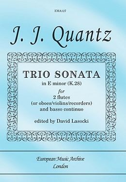 Johann Joachim Quantz Notenblätter Trio Sonata e minor K28 for 2 flutes