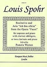 Ludwig (Louis) Spohr Notenblätter Ich bin allein aus der Oper Faust für