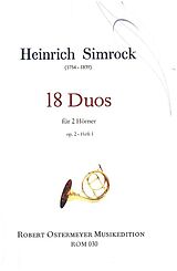 Heinrich Simrock Notenblätter 18 Duos op.2 Band 1