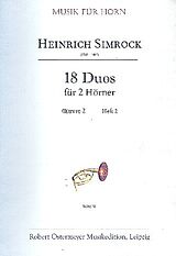 Heinrich Simrock Notenblätter 18 Duos op.2 Band 2