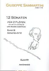 Giuseppe Sammartini Notenblätter 12 Sonaten Bd.3 (Nr.9-12) für