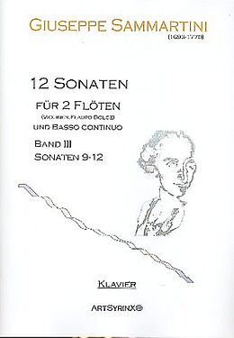 Giuseppe Sammartini Notenblätter 12 Sonaten Bd.3 (Nr.9-12) für