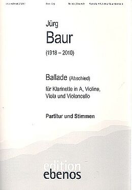 Jürg Baur Notenblätter Ballade für Klarinette in A, Violine